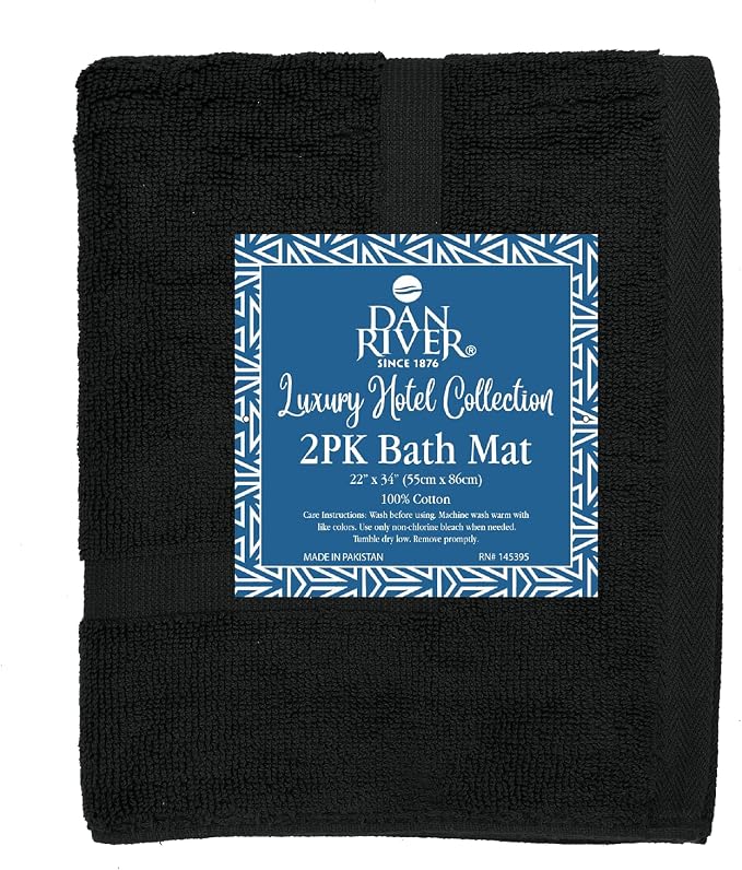 DAN RIVER Classic Cotton Bath Mats Set of 2 – Not a Bathroom Rug, Ultra Soft - Image 4