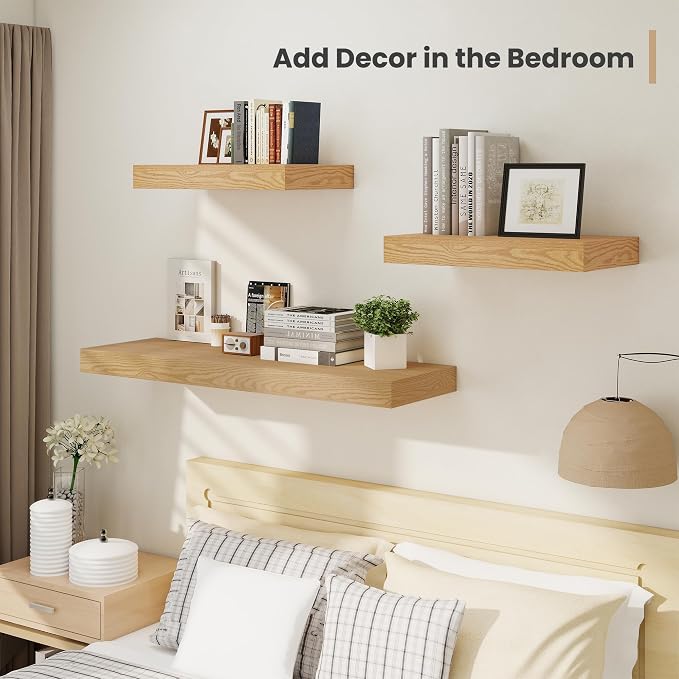 Heimlove 12 Inch Deep Floating Shelves, 48 x 12 inches Long Wall Shelf - Image 5