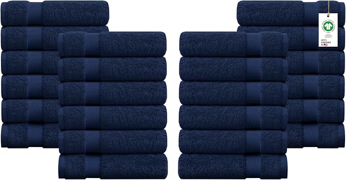 Delara 100% Organic Cotton Towels 650 GSM Plush Feather Touch Quick Dry Hand by Delara