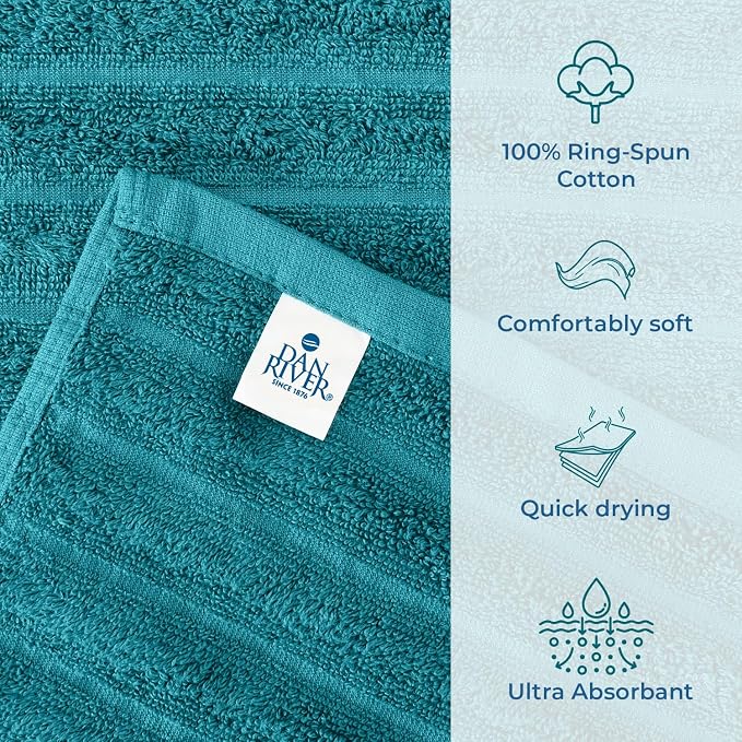 DAN RIVER Pack of 2 Bath Sheet 35x70 Inches, Premium Ribbed Oversized Towels - Image 3
