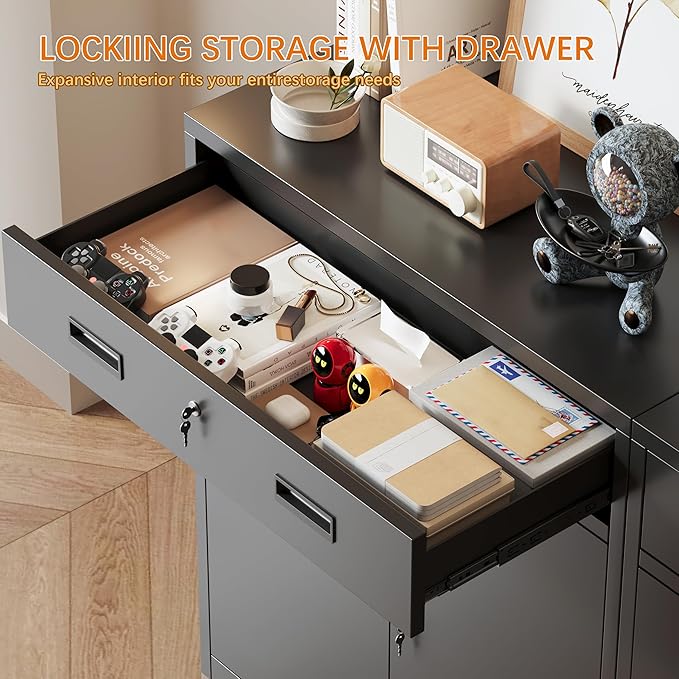 Metal Storage Cabinet, 36 Inch Tall Metal Storage Cabinet - Image 4