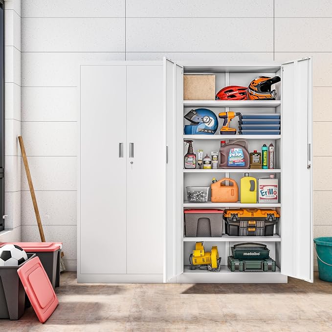 Metal Storage Cabinet, 71 Inch Tall Metal Storage Cabinet - Image 9