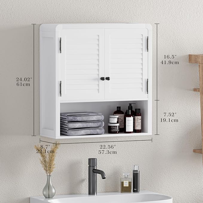 Wall-Mounted Bathroom Storage Cabinet, Waterproof Multi-Layer Adjustable Shelf - Image 3