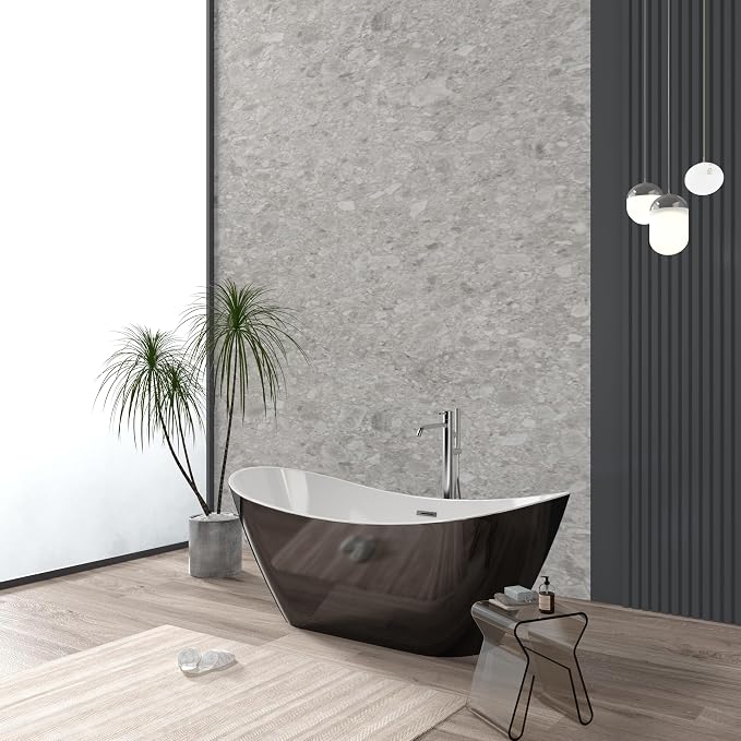 59 Inch Acrylic Freestanding Bathtub, Soaking Bathtub - Image 7