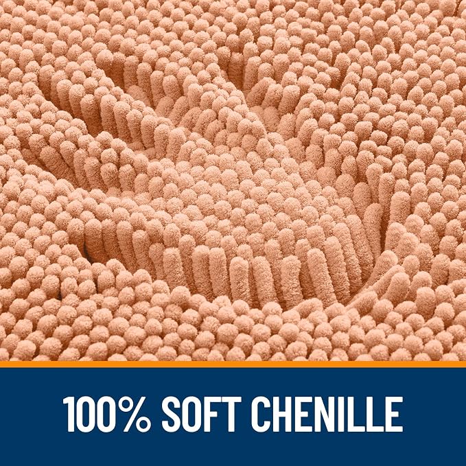 OLANLY Bathroom Rugs 70x24, Extra Soft Absorbent Chenille Bath Rugs, Rubber - Image 3