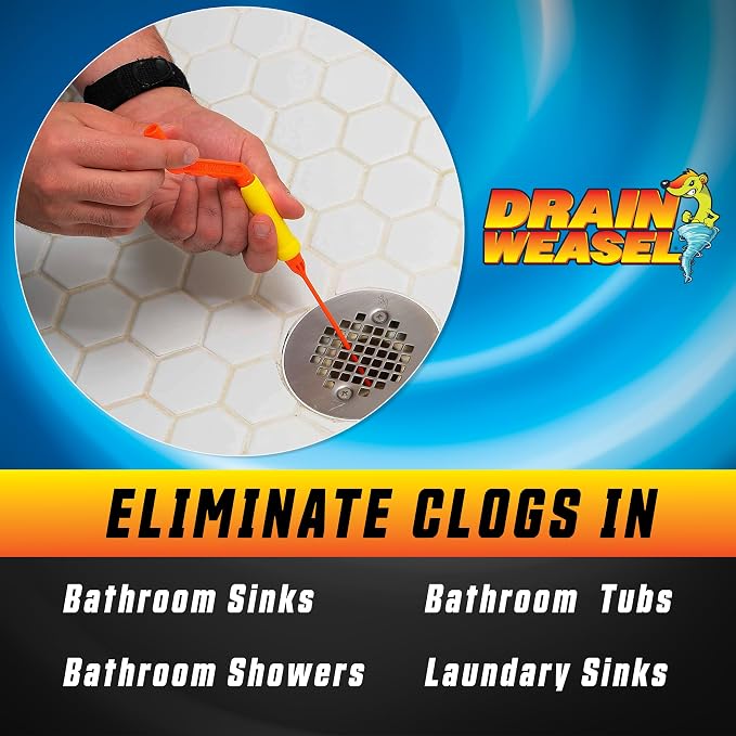 FlexiSnake Drain Weasel Sink Snake Hair Clog Remover Tool, Bathtub Cleaner - Image 3