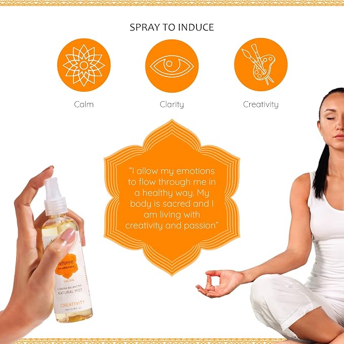 Sacral Chakra Natural Mist by Aromafume | 100ml/3.3 fl oz | Swadisthana | - Image 4