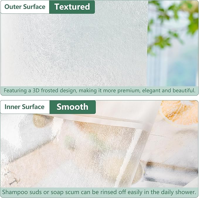 Waterproof EVA Shower Window Curtain 3D Frosted - Image 4