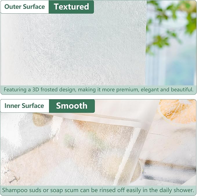 60 x 60 inch Small EVA Frosted Shower Curtain Liner, Bpa-Free Shower Curtain - Image 4