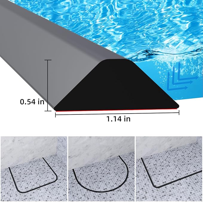Duzzy 67 Inch Collapsible Shower Water Dam, Shower Threshold Water Stopper - Image 2