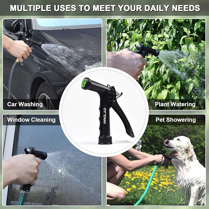Hose Nozzle 4 Pack, Full Size Pistol Grip Water Nozzle Sprayer - Image 6