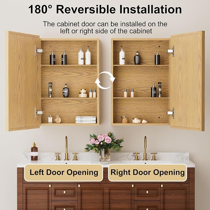 16x24 Inch Wood Medicine Cabinet - Image 6