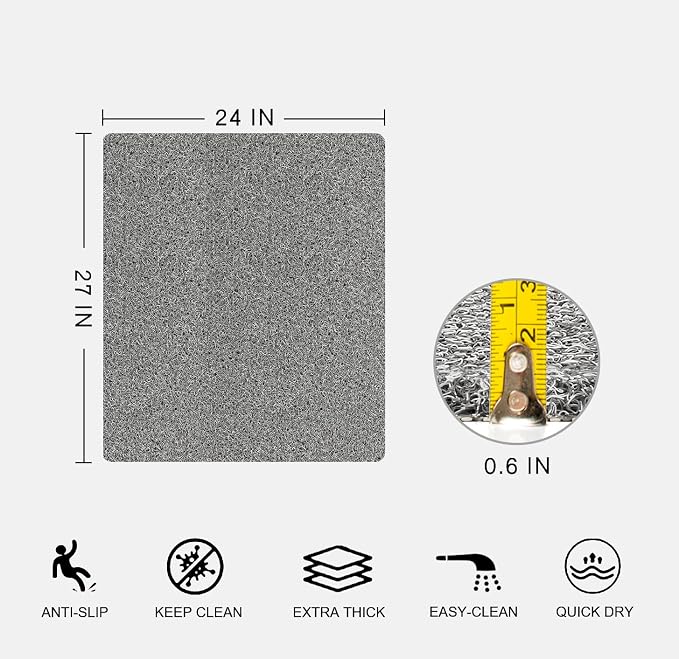 Nonslip Bathtub Mat, Anti Slip Bath Mat 0.6" Extra Thick, Quick Dry Bath Tub - Image 2
