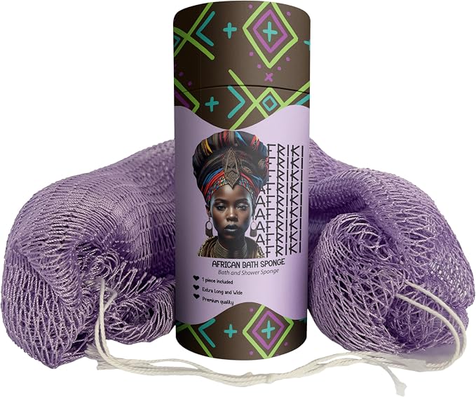 AFRIKI African Net Sponge – Exfoliating Body Scrubber, All Skin Types | 45 in by AFRIKI