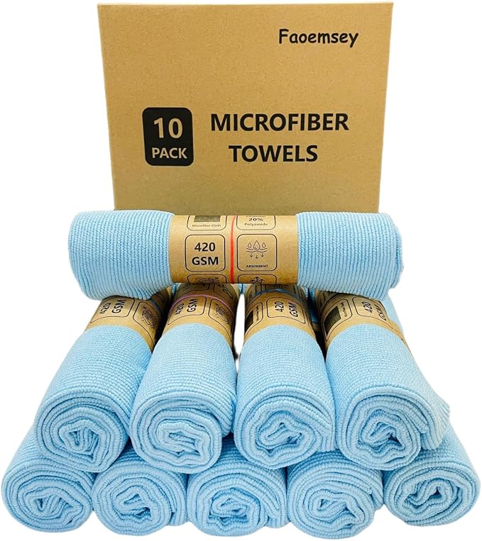 Microfiber Towels, 420GSM Edgeless, Soft Absorbent, Professional Polishing by Unknown