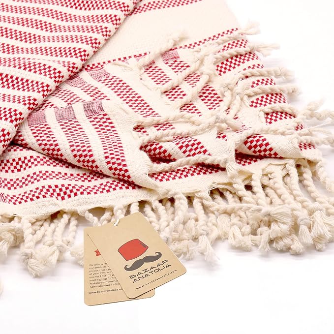 Bazaar Anatolia Turkish Beach Towel 100% Cotton Bath Towels 71x39 Quick Dry - Image 9