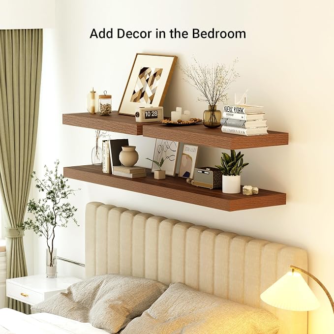 Heimlove 12 Inch Deep Floating Shelves, 48 x 12 inches Long Wall Shelf - Image 4