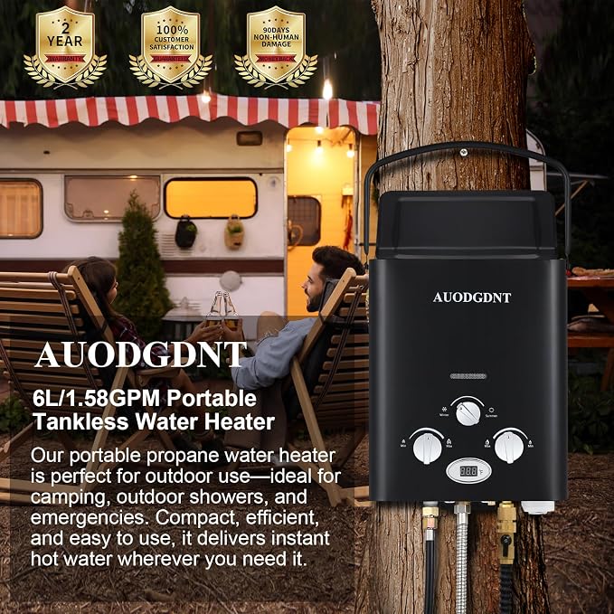 Portable Water Heater Propane Tankless, 6L 1.58GPM Outdoor Instant Gas Water - Image 7