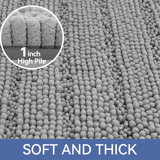 Bcoimo 36"×24" Chenille Bath Mat – Non-Slip - Image 3
