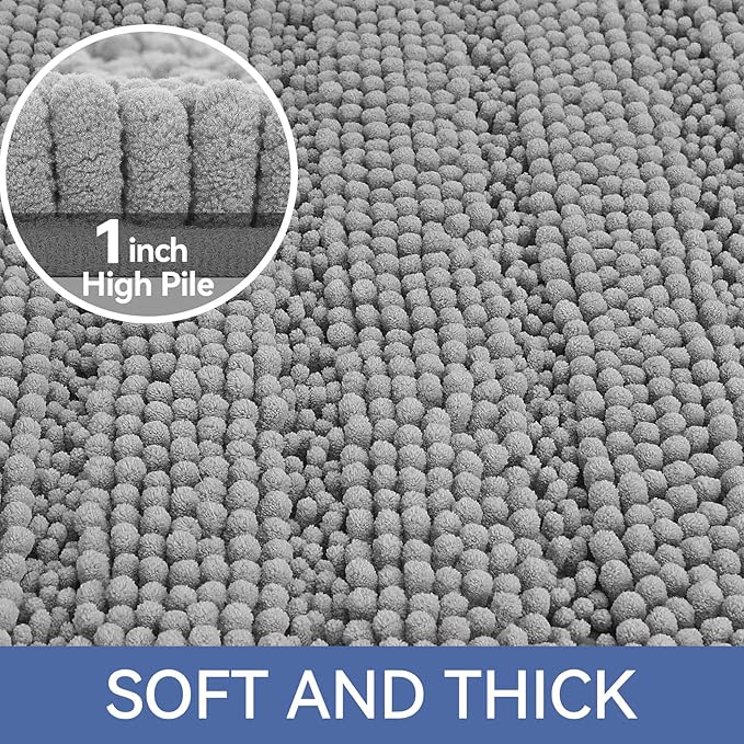 Bcoimo 70"×24" Chenille Bath Mat – Non-Slip - Image 3