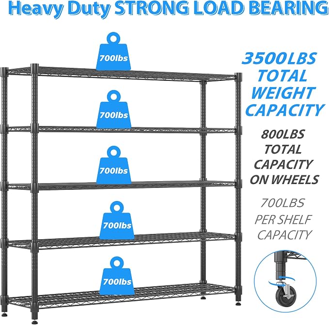 Homdox Heavy Duty Metal Shelves - Image 4