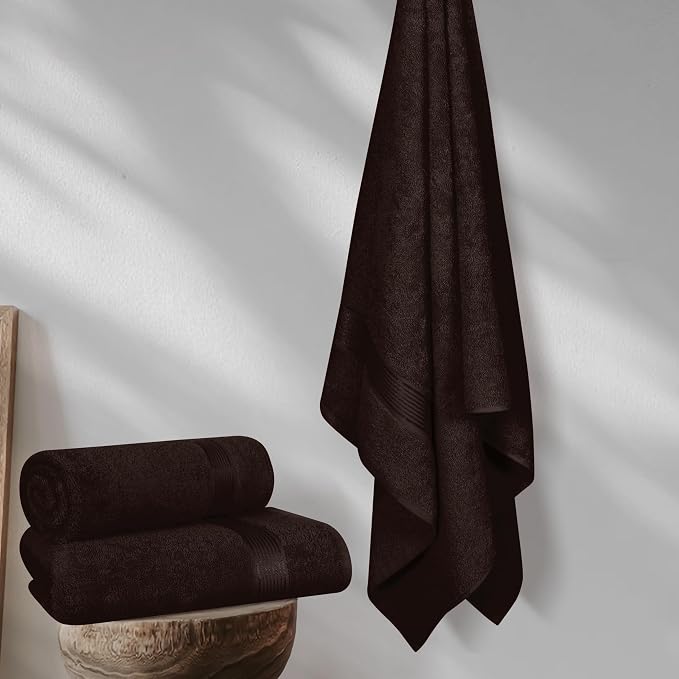 Elvana Home Cotton 2 Pack Oversized Bath Towel Set 28x55 inches, Large Bath - Image 4