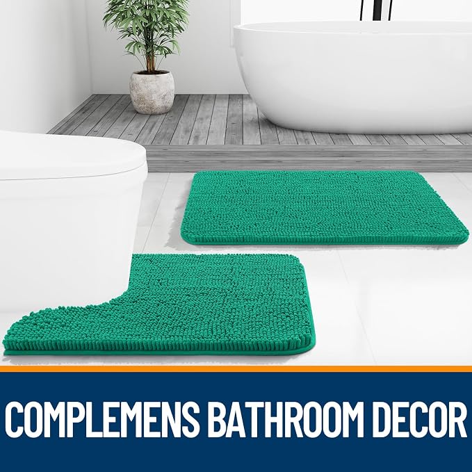 OLANLY Bathroom Rugs 30x20, Extra Soft Absorbent Chenille Bath Rugs, Rubber - Image 7