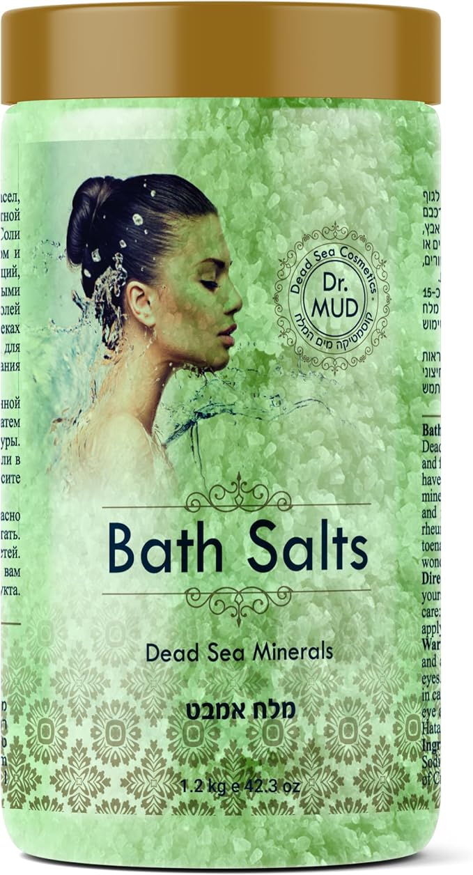 Natural Dead Sea Salt 100% Mineral-rich Bath Soak, More Minerals Than Epsom Salt by DrMuddeadseacosmetics