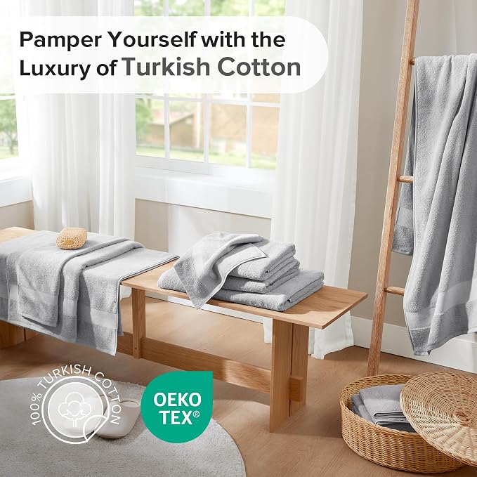 Comfort Spaces Turkish Bathroom Towel Set 6 Piece Luxury Bath Towel Set 2 Hand - Image 3