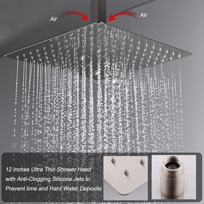 Digital Display Shower Fixtures Brushed Nickel Shower System - Image 5
