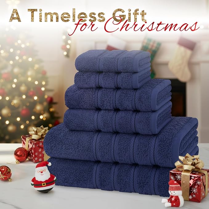American Soft Linen Luxury 6 Piece Towel Set, 2 Bath Towels 2 Hand Towel 2 - Image 2