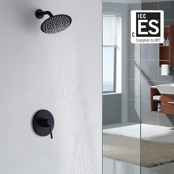 sumerain Black Shower Faucet, Matte Black Shower Fixtures Shower Mixer - Image 2