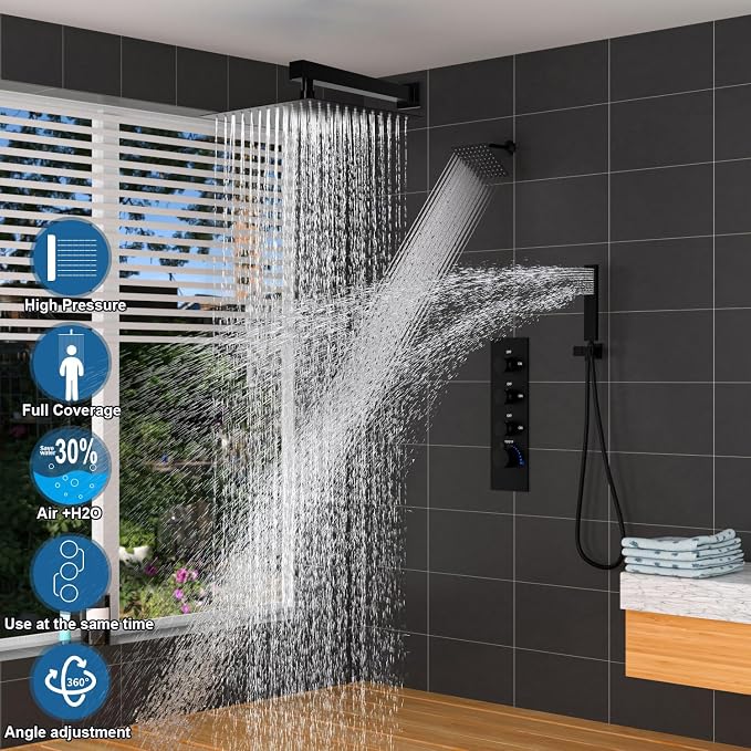 Enga Thermostatic Dual Shower System, All Functions Use Together & Volume - Image 2