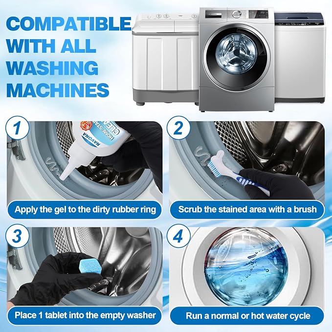 Navona 24 Pack Washing Machine Cleaner Tablets, Washer Cleaner Tablets Pro Set - Image 7
