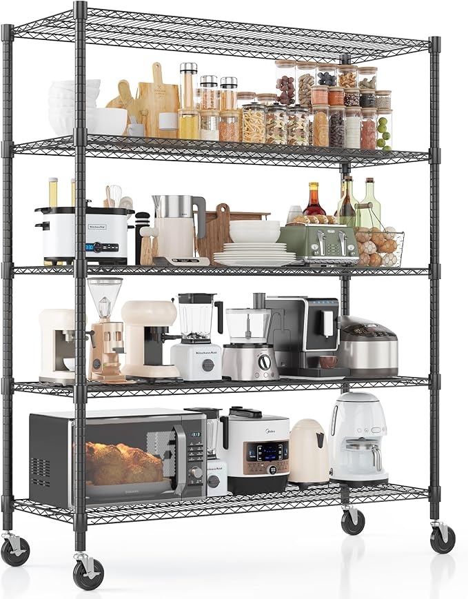 Homdox Heavy Duty Storage Shelves, 5 Tier Wire Shelving Unit by HOMDOX