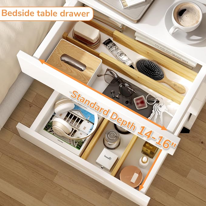 BAMEOS Drawer Divider, Expandable Bamboo Separators Adjustable Utensil Knife - Image 6