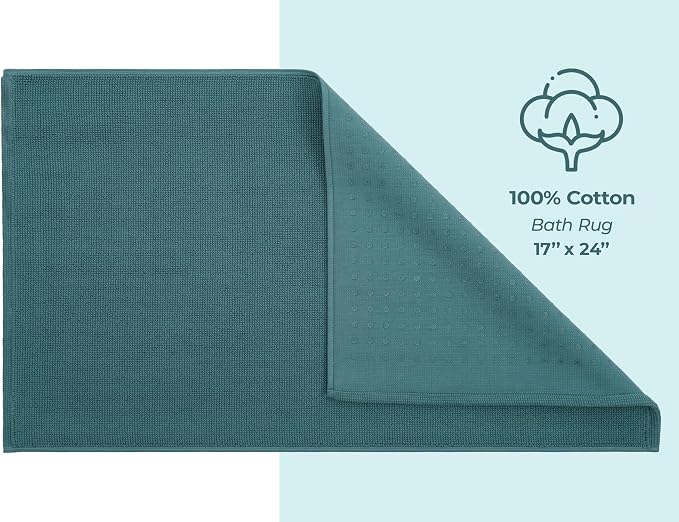 American Soft Linen Bath Rug, 17 in 24 in 100% Cotton Bath Mats Rugs - Image 5