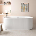 FerdY Nami 67" Acrylic Freestanding Bathtub, V Shape Freestanding Soaking by FerdY