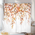 Riyidecor Burnt Orange Fall Autumn Shower Curtain by Riyidecor