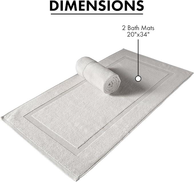 SALBAKOS 100% Turkish Cotton Bath Mat Set 2-Piece - Image 6