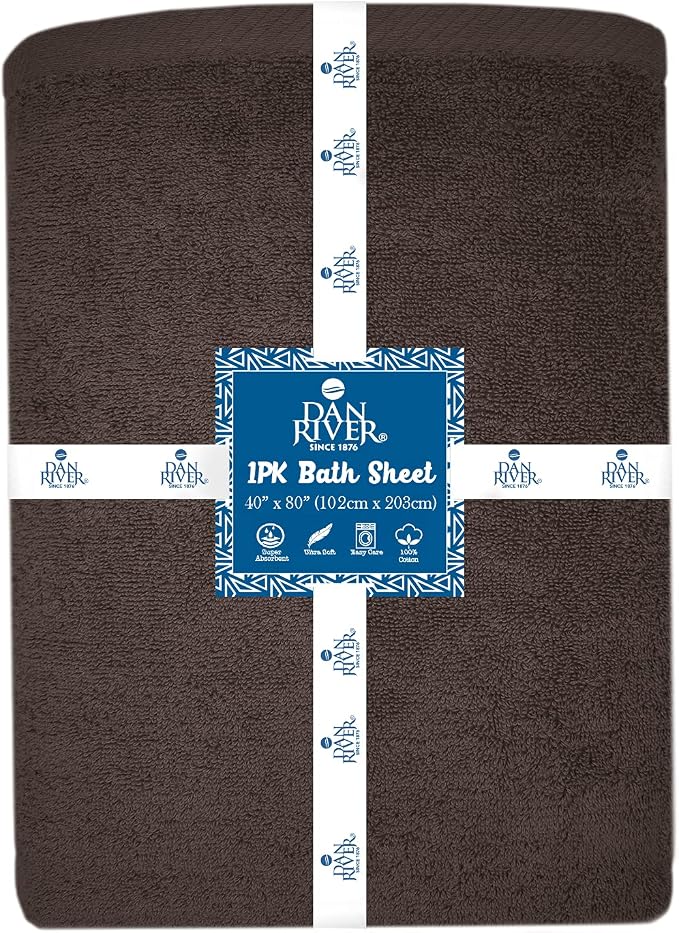 DAN RIVER Pack of 1 Bath Sheet 40x80 Inches, Oversized Bath Sheets Towels - Image 7