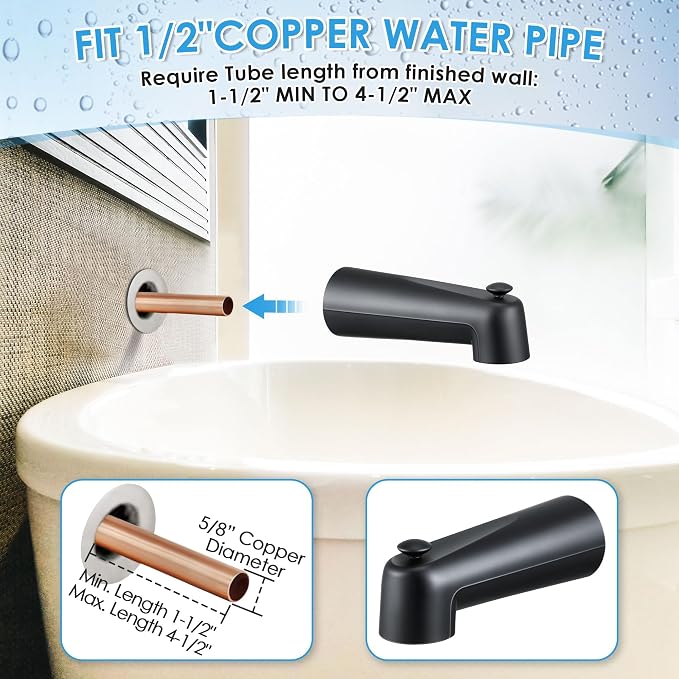 Enhon 7 Inch Slip on Tub Spout - Image 4