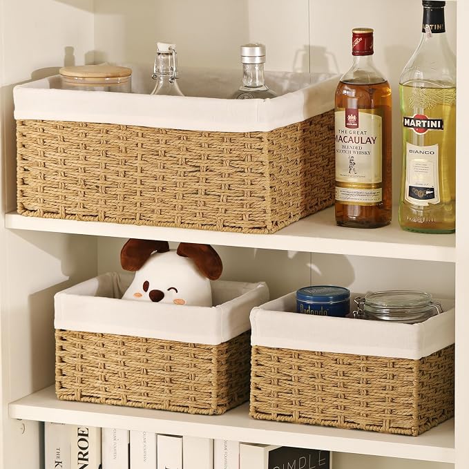 Vagusicc Wicker Storage Basket, Large Wicker Basket Cube Storage Bins - Image 6