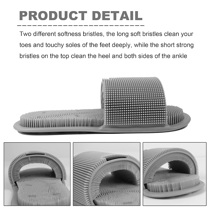 Shower Foot Scrubber with Non-slip Suction Cups, Silicone Bristle Shower Foot - Image 5