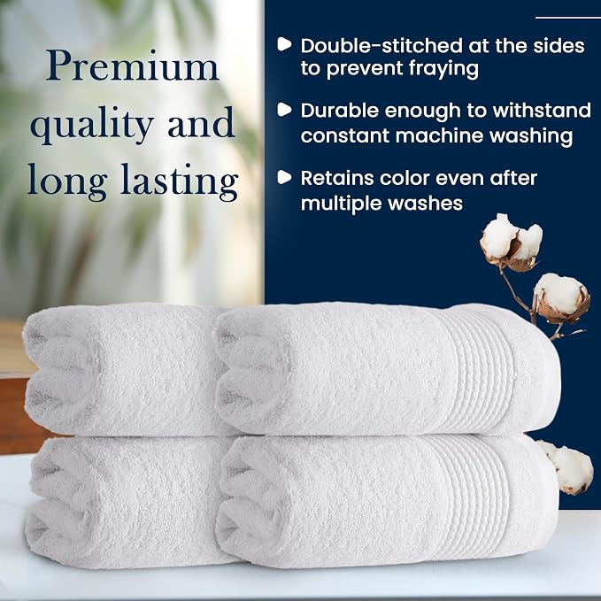 HALLEY Turkish Cotton Towels Hand Towels Super Soft Highly Absorbent 100% - Image 5