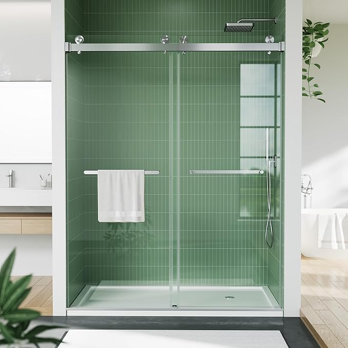 Stainless Steel Sliding Shower Door, 44-48" Adjustable Width x 74" Height - Image 7