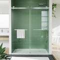 56-60 Inch Adjustable Sliding Shower Door, 74 Inches Tall, Stainless Steel Frame by IDEALHOUSE