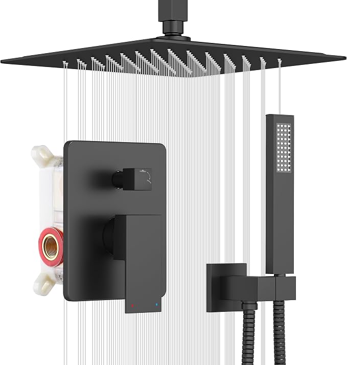 esnbia Shower System, Bathroom 12 Inches Rain Shower Head by esnbia