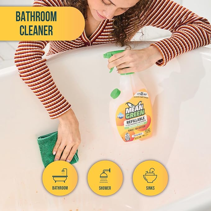 Mean Green Refillable Ultra Powered Bathroom Cleaner Concentrate, Tropical - Image 7