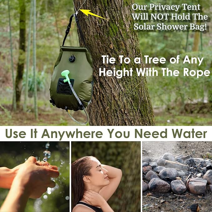 Solar Shower Tent Kit, Instant Pop Up Privacy, 5 Gallon Solar Shower Bag - Image 5